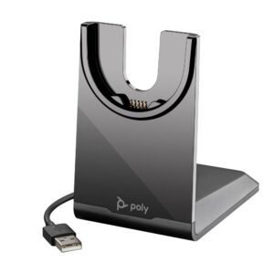 HP Poly Voyager USB-A Charging Stand for Voyager Focus 2 and Voyager 4300 Headsets, Black