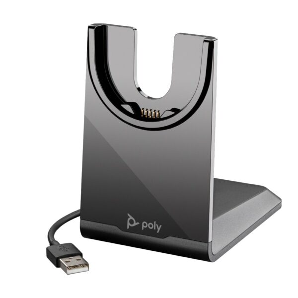 HP Poly Voyager USB-A Charging Stand for Voyager Focus 2 and Voyager 4300 Headsets, Black