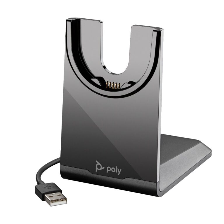 HP Poly Voyager USB-A Charging Stand for Voyager Focus 2 and Voyager 4300 Headsets, Black