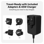HYPER HJ3004WHGL 4-in-1 Magnetic Qi2 Wireless Charging Stand for iPhone, Watch, AirPods - Silver/White