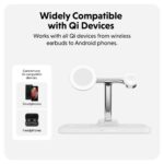 HYPER HJ3004WHGL 4-in-1 Magnetic Qi2 Wireless Charging Stand for iPhone, Watch, AirPods - Silver/White