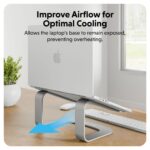 Hyper HS1110GYGL Ergonomic Laptop Stand for up to 16" Laptops, Aluminium, Grey