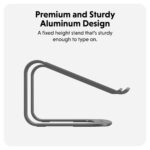 Hyper HS1110GYGL Ergonomic Laptop Stand for up to 16" Laptops, Aluminium, Grey