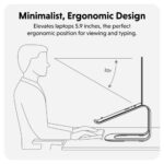 Hyper HS1110GYGL Ergonomic Laptop Stand for up to 16" Laptops, Aluminium, Grey
