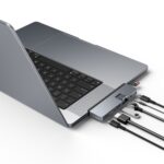 HYPER HyperDrive DUO PRO 7-in-1 USB-C Hub with HDMI 4K 60Hz, Gigabit Ethernet, 100W Power Delivery, Grey