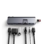 HYPER HyperDrive DUO PRO 7-in-1 USB-C Hub with HDMI 4K 60Hz, Gigabit Ethernet, 100W Power Delivery, Grey