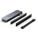 HYPER HyperDrive DUO PRO 7-in-1 USB-C Hub with HDMI 4K 60Hz, Gigabit Ethernet, 100W Power Delivery, Grey