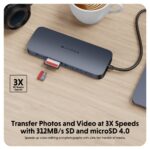HYPER HyperDrive Next 11-Port USB-C Hub Dual 4K HDMI 140W PD Gigabit Ethernet Blue/Grey