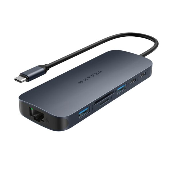 HYPER HyperDrive Next 11-Port USB-C Hub Dual 4K HDMI 140W PD Gigabit Ethernet Blue/Grey