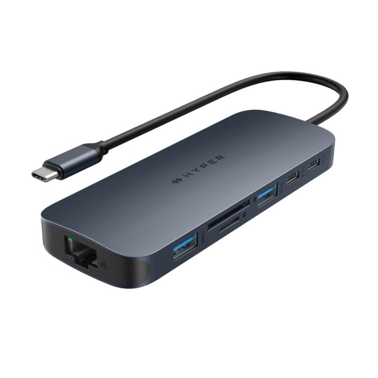 HYPER HyperDrive Next 11-Port USB-C Hub Dual 4K HDMI 140W PD Gigabit Ethernet Blue/Grey