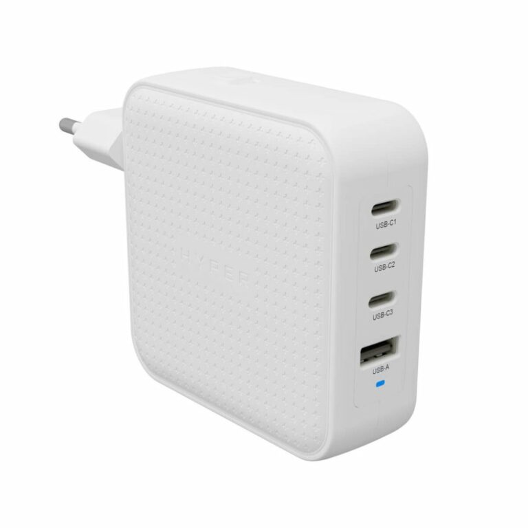 HYPER HyperJuice 100W USB-C GaN Travel Charger with 4-Port Power Delivery 3.0 & PPS - White