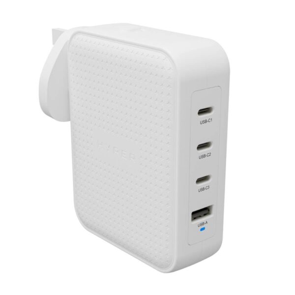 HYPER HyperJuice 145W GaN Charger - 4-Port USB-C, PD 3.1, QC 3.0, PPS, White