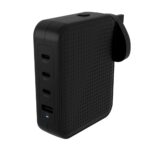 HYPER HyperJuice 145W GaN PD 3.1 USB-C Charger with 4 Ports & UK/EU/US/ANZ Plugs Black