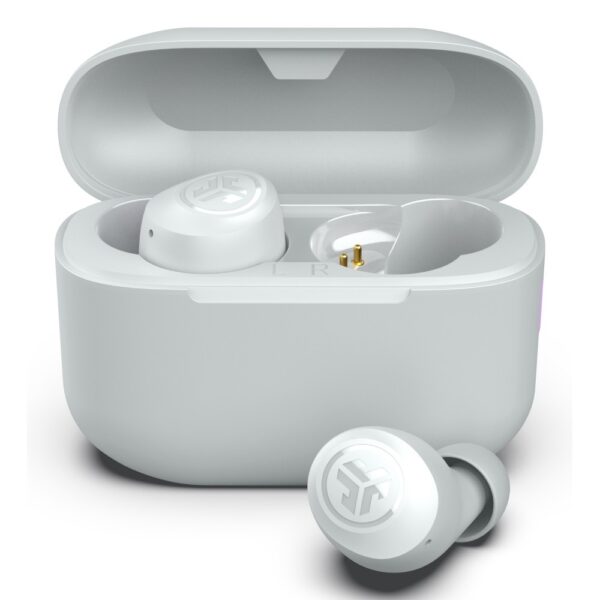 JLab Go Pop+ True Wireless In-Ear Headset with Built-in Mic & Charging Case - White