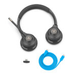 JLab GO Work Gen 2 Wireless On-Ear Headset with Boom Mic, Bluetooth 5.3, USB-C, 3.5mm, Black