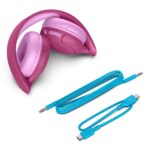JLab JBuddies Pop Headset Wired & Wireless Bluetooth USB Type-C 3.5mm Built-in Microphone Pink