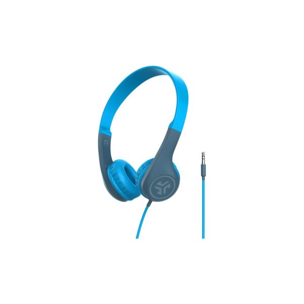 JLab JBuddies Pop Wired Kids Headphones 3.5mm Blue Volume Safe 85dB Headband