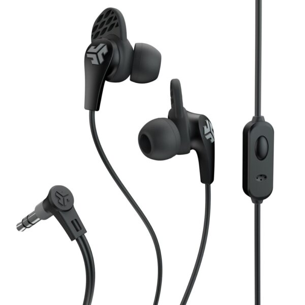 JLab JBuds PRO Wired In-Ear Sports Headphones with In-line Microphone & Volume Control, Black