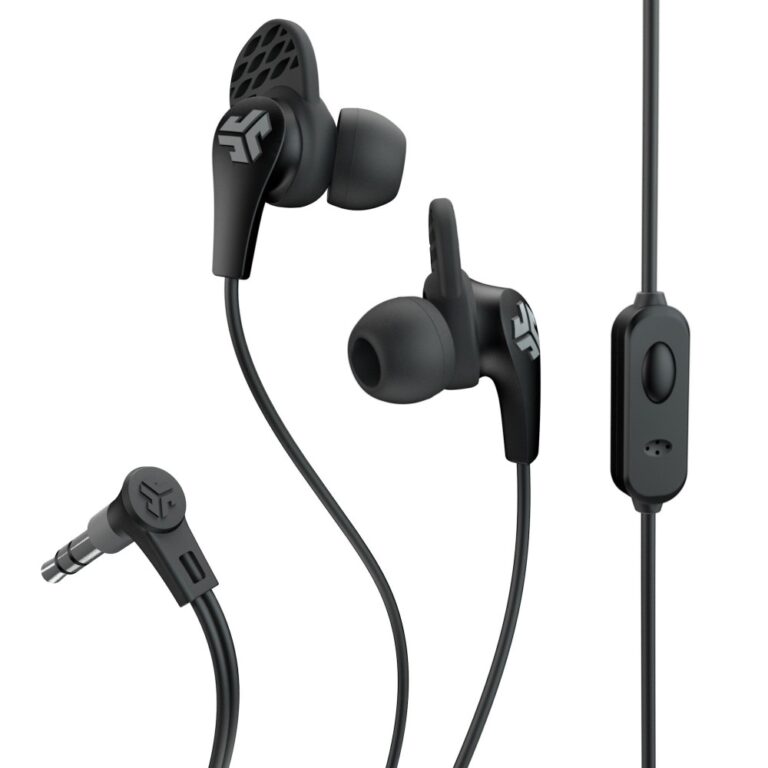 JLab JBuds PRO Wired In-Ear Sports Headphones with In-line Microphone & Volume Control, Black