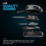 JLab Nightfall Gaming Headset Wireless USB-C Bluetooth Microphone 70h Battery Black