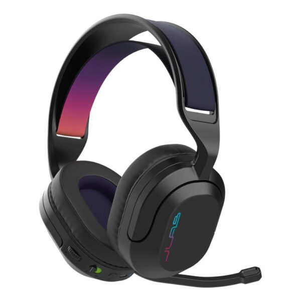 JLab Nightfall Gaming Headset Wireless USB-C Bluetooth Microphone 70h Battery Black