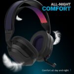 JLab Nightfall Gaming Headset Wireless USB-C Bluetooth Microphone 70h Battery Black
