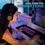 JLab Nightfall Gaming Headset Wireless USB-C Bluetooth Microphone 70h Battery Black