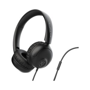JLab Studio 2 Wired On-Ear Headset with In-Line Microphone, Foldable, Black