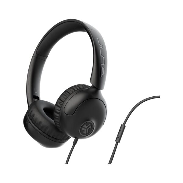 JLab Studio 2 Wired On-Ear Headset with In-Line Microphone, Foldable, Black