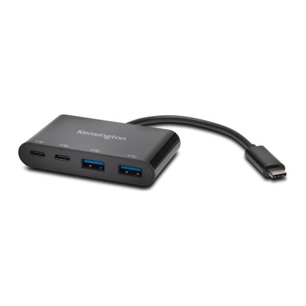 Kensington CH1000 USB-C 4-Port Hub, USB 3.1 Gen 1, 5 Gbps, Black