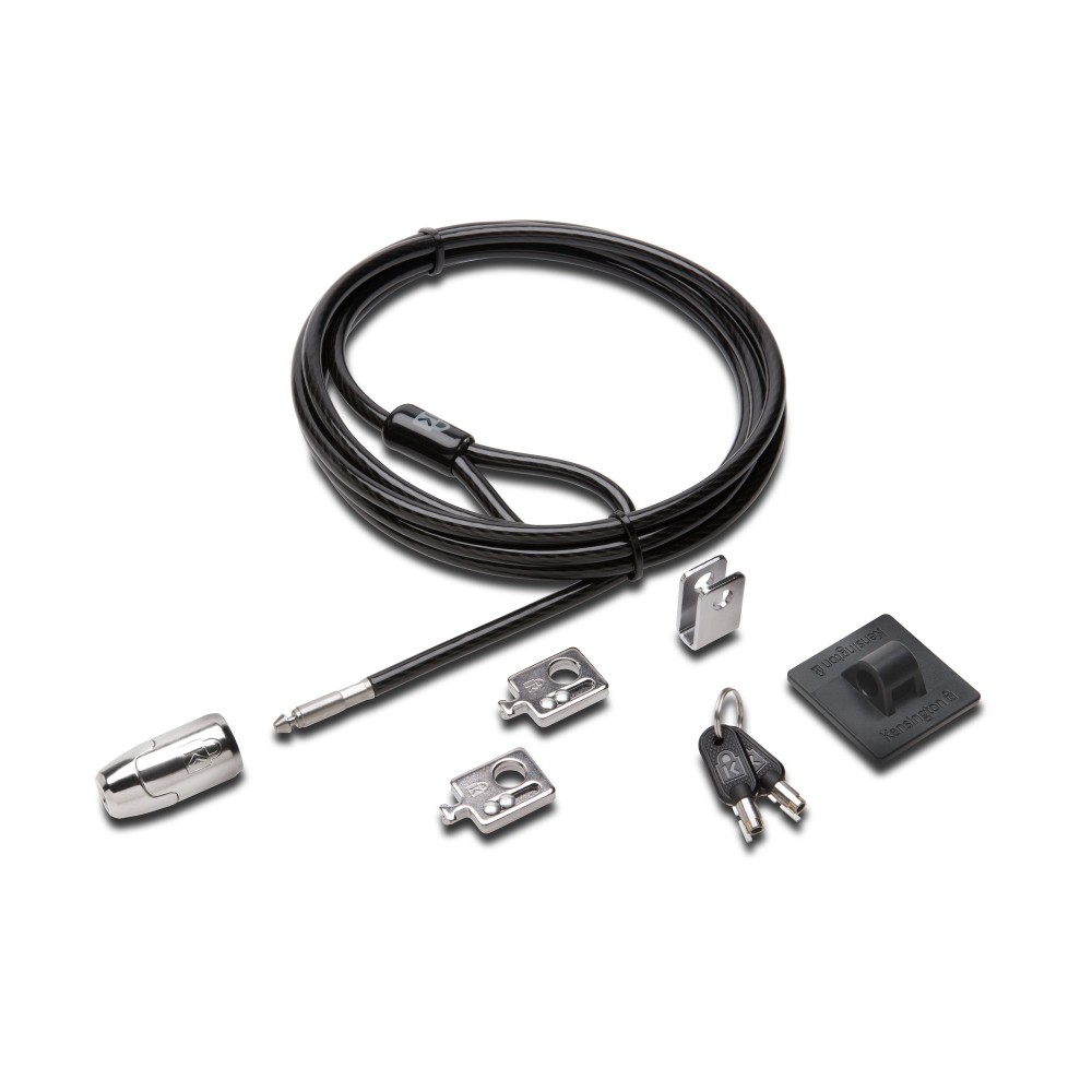 Kensington Desktop & Peripherals Locking Kit 2.0, Single Keyed, Standard Cable, Laptop, Monitor, PC