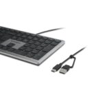 Kensington KB515 EQ Wired Keyboard, Full-size, USB-C/USB-A, Grey