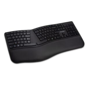 Kensington Pro Fit Ergo Wireless Keyboard Black with AES Encryption, Bluetooth, Nano Receiver