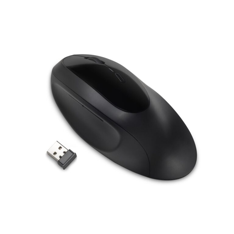 Kensington Pro Fit Ergo Wireless Mouse - 6 Buttons, RF Wireless + Bluetooth, Black