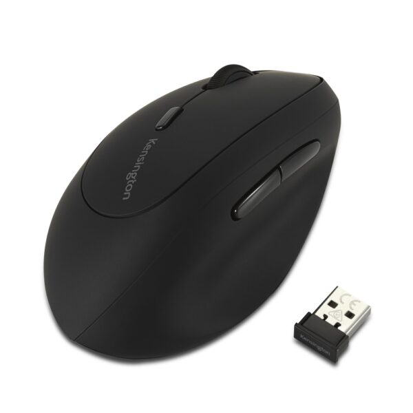 Kensington Pro Fit Left-Handed Ergo Wireless Mouse with SmartFit, 1600 DPI, 6 Buttons, Black