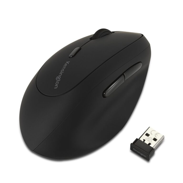 Kensington Pro Fit Left-Handed Ergo Wireless Mouse with SmartFit, 1600 DPI, 6 Buttons, Black