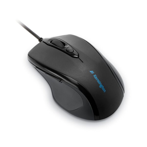 Kensington Pro Fit Mid-Size Wired Optical Mouse, 6 Buttons, Customizable DPI, Black