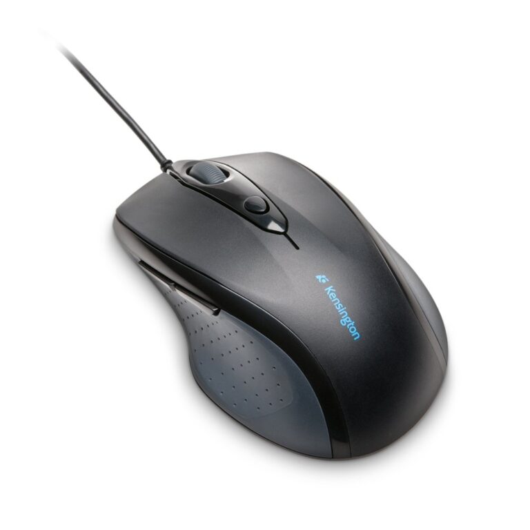 Kensington Pro Fit Wired Full-Size Optical Mouse - PC, Mac, ChromeOS, Black, Right-Hand, 3 Buttons