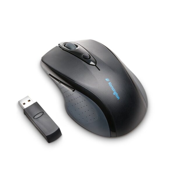 Kensington Pro Fit Wireless Full-Size Mouse, 1600 DPI, Optical, 6 Buttons, Black