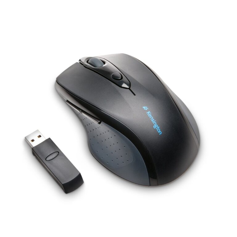 Kensington Pro Fit Wireless Full-Size Mouse, 1600 DPI, Optical, 6 Buttons, Black