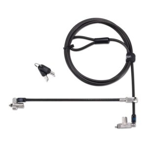 Kensington Slim N17 2.0 Keyed Dual Head Laptop Lock for Wedge-Shaped Slots, Standard Keyed