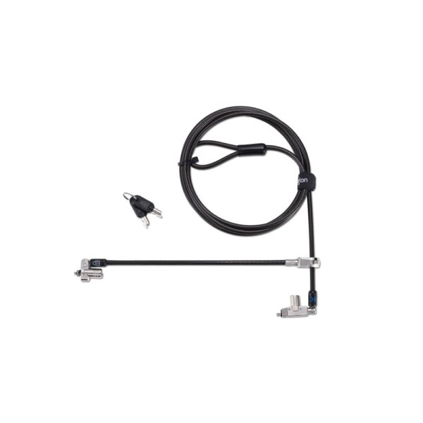 Kensington Slim N17 2.0 Keyed Dual Head Laptop Lock for Wedge-Shaped Slots, Standard Keyed