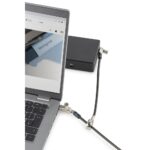 Kensington Slim N17 2.0 Keyed Dual Head Laptop Lock for Wedge-Shaped Slots, Standard Keyed