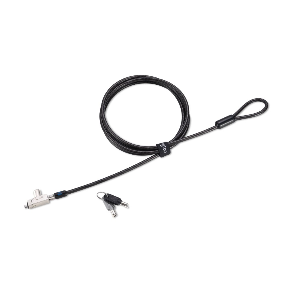 Kensington Slim N17 2.0 Keyed Laptop Lock for Wedge-Shaped Slots, Standard Keyed, 1.8m Cable