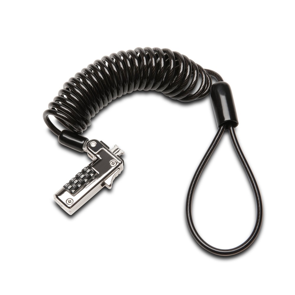 Kensington Slim NanoSaver Portable Combination Laptop Lock, Coiled Cable, Resettable Combination