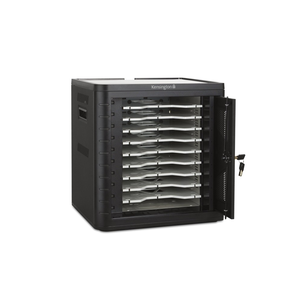 Kensington USB-C Charging Cabinet for 10 Devices - 18W USB-C PD 3.0, Tamper Resistant - Black