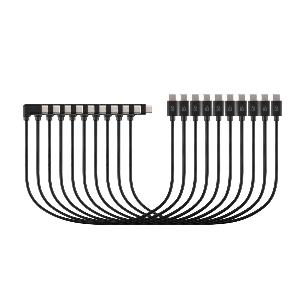 Kensington USB-C Charging Cables 10-pack, 31.5cm, for K67716EU Cabinet, 3A/18W, Anti-Twist