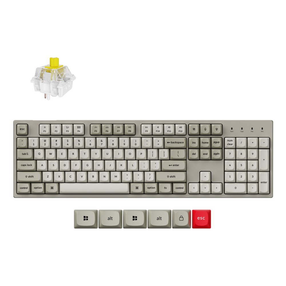 Keychron C2 Pro 8K Wired Mechanical Keyboard Full-size QWERTY UK English Grey