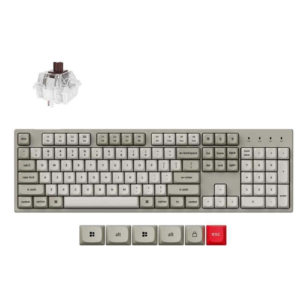 Keychron C2 Pro 8K Wired Mechanical Keyboard Full-size QWERTY UK English Grey Keychron C2 Pro 8K Wired Mechanical Keyboard Full-size QWERTY UK English Grey