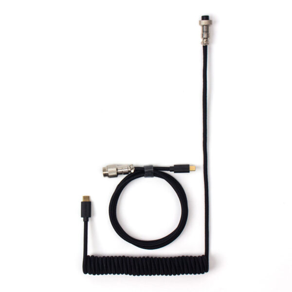 Keychron CAB-B Custom Coiled Aviator USB Cable 1.3m USB4 Gen 3x2 USB-C to USB-C Black